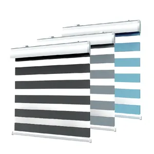 Cortinas zebra blackout double ply roller Blinds