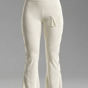 Leggings de mode en strass pour femmes, taille haute, évasés, extensibles, style streetwear, couleur violette, vente en gros - Product Image 2