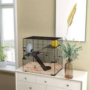 Gabbia per Animali Domestici in Acciaio Inox e Vetro per Criceti Piccoli, Medi e Grandi - Lussuosa, Personalizzabile e Indistruttibile - Product Image 2