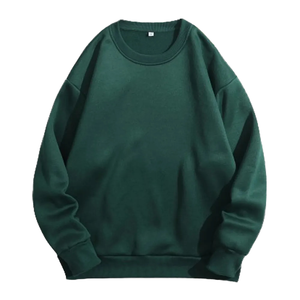 Sudadera de Cuello Redondo Color Crema para Mujer, 100% Algodón Tejido, Color Sólido, Estilo Casual para Otoño - Product Image 2