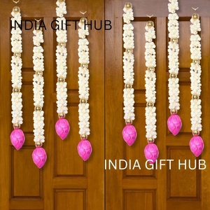 Fleur artificielle faite à la main Latkan porte suspendue Toran Bandanwaar cloche pour la maison bureau Temple Diwali décorations de fête de mariage - Product Image 1
