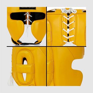 Best Protection Performance Customized Color Size Comfortable Durable MMA Leather Kick Boxing <b>Training</b> <b>Head</b> Guard for Men - Product Image 4