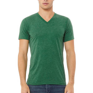 Camiseta de Manga Corta con Cuello en V para Hombre, Bordada o Estampada, de Moda, Blanca, Ajustada o Holgada, Directo de Fábrica - Product Image 1