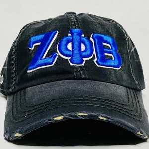 หมวกยีนส์สีดำ Zeta Phi Beta แบบขาดๆ ปักลาย ZPB หมวกเบสบอลสำหรับชมรมนักศึกษา สายปรับได้ สไตล์ลำลอง หมวกผู้หญิงทันสมัย - Product Image 5