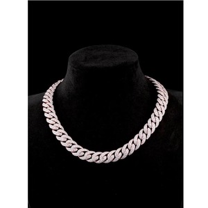 Collar de Cadena Hip Hop de Lujo con Diamantes de Moissanita y Oro para Joyería de Moda, Fiestas y Estilo de Celebridades, Disponible para la Venta - Product Image 1