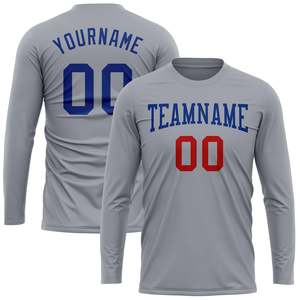 Maillot d'équipe personnalisé à manches longues avec nom et numéro du joueur, manches rayées, vêtements de sport performants, vente en gros - Product Image 2
