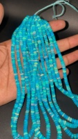Perles de pierre naturelle opale bleue Paraiba AAA, rondelles simples 5-7mm, 16 pouces, pour la fabrication de colliers, bracelets et boucles d'oreilles - Indian Gem Store