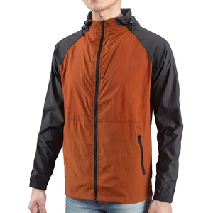 <b>Men's</b> Orange Black Windbreaker Waterproof Full Zip Hooded Outdoor Training <b>Jacket</b> <b>Lightweight</b> Sportswear Active <b>Rain</b> Coat - Product Image 1