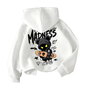 Sweat-shirt à capuche thermique blanc pour petits garçons, respirant, style vintage, pull-over, vêtements chauds pour enfants toute saison - Product Image 2