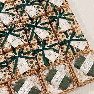 Natural Woven <b>Gift</b> <b>Box</b> <b>Small</b> Square Bamboo <b>Gift</b> <b>Box</b> Open Mesh Straw Hamper Premium Presentation Storage Case <b>with</b> <b>Lid</b> - Product Image 3