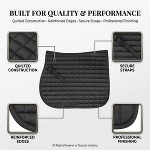 Tapis de selle équestre matelassé avec logo personnalisé, fabricant en gros OEM ODM, numnah d'équitation de haute qualité - Product Image 2