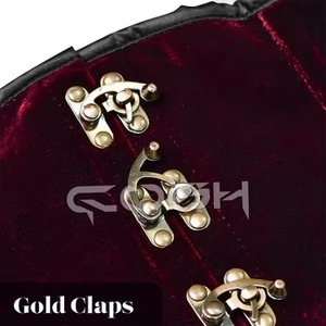 Ceinture Corset Amincissante en Velours Bourgogne de Haute Qualité, Style Gothique Victorien Steampunk pour Femme - Product Image 5