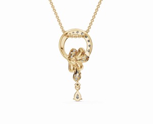 Collar de Lujo con Colgante de Diamante Cultivado en Laboratorio de 0.395 Quilates, Corte de 22 Piezas, Oro Rosa de 9K, 14K, 18K, Joyería, Regalo de Aniversario - Product Image 2