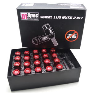 D1Spec Aluminum <b>Wheel</b> Lug Nuts Red Blue Black Forged Racing <b>Lock</b> Nut M12x1.5 M12x1.25 - Product Image 4
