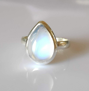 Anillo de Piedra Lunar Natural, Plata de Ley 925, Joyería con Piedras Preciosas, Regalo de Aniversario de Bodas o Cumpleaños para Ella - Product Image 3