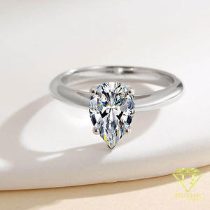 Elegant Pear Cut Moissanite Engagement <b>Ring</b> Minimalist Sterling <b>Silver</b> <b>Solitaire</b> Bridal Jewelry Classic Luxury Gift For Women - Product Image 5