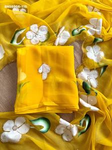 Conjunto de Saree y Blusa de Chiffon con Diseño Moderno y Elegante, con Khatli y Trabajo de Corte - Hecho a Mano - Moda Femenina - Exportador Saree Love - Product Image 3