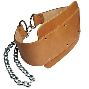 Cinturón de soporte de cintura de cuero con cadena de acero ajustable para levantamiento de pesas, equipo de entrenamiento de fuerza unisex - Product Image 4