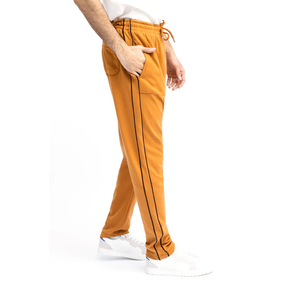 2026 Premium Men's Orange Sweatpants Elastic Waist Drawstring Casual <b>Pants</b> Side Pockets Breathable Knitted Cotton Autumn Wear - Product Image 3