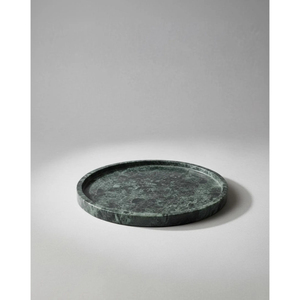 Handmade Polished Black and Green Rajasthani <b>Marble</b> Stone with Handmade Round Shape Wedding Gift <b>Tray</b> Table Decor Items Supplies - Product Image 2