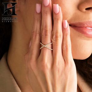 Anillo Abierto con Diamantes Cultivados en Laboratorio en Forma de Cruz X para Mujer - Product Image 4