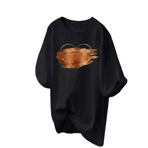Camisetas de Mujer a Precio Económico, de la Mejor Calidad, Color Liso, Manga Corta, Cuello Redondo, 100% Algodón, Tejido de Punto Transpirable - Product Image 1