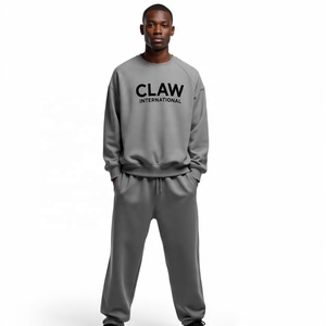 Custom Stacked Heavyweight Jogger pantalones de chándal holgados y Sudadera con capucha Set 2 piezas Fleece Men Sweatsuits Pullover Chándales para hombres - Product Image 6