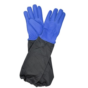 Gants longs en cuir avec doublure en polyester, style uni, thermiques, pour l'hiver et l'extérieur - Product Image 6