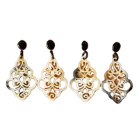 Boucles d'oreilles manchette classiques faites à la main en corne de buffle, toucher réel, forme naturelle, thème animal, cadeau de fiançailles et de mariage pour femme, artisanat