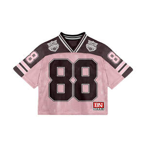 Camiseta Deportiva Transpirable de Fútbol Americano Personalizada, Estilo Crop Top, con Estampado por Sublimación, Bordado, Cuello en V, Sin Tirantes, Unisex - Product Image 1
