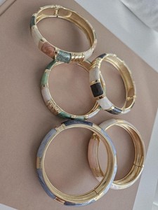 Ensemble de bracelets traditionnels faits à la main en résine et laiton, élégants bracelets de créateur pour un usage quotidien et pour les soirées, pour femmes - Product Image 2