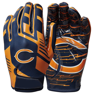 Gants de football américain professionnels personnalisés avec grip adhésif, paume antidérapante en silicone, pour entraînement et sport, pour adultes et jeunes. - Product Image 1