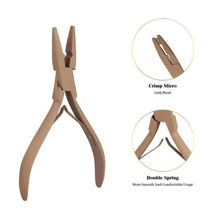 Pince à micro-anneaux pour extensions capillaires en acier inoxydable, couleur marron - Product Image 3