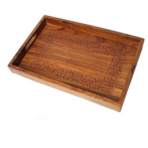 Natural Wood Handmade Wooden Carving Serving <b>Tray</b> for <b>Storage</b> <b>Tray</b> from Indian Manufacturer and Supplier - Product Image 1