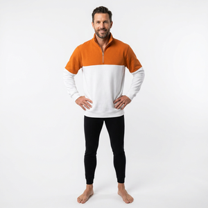 Sudadera con media cremallera al por mayor de fábrica, de algodón de peso medio, para marcas de ropa masculina - Product Image 3