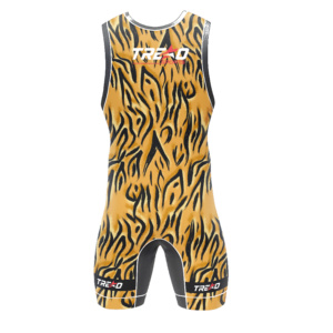 Custom Tiger Stripe <b>Wrestling</b> <b>Singlet</b> for <b>Men</b> Gold Black Sublimation Team Competition Uniform Personalized Logo OEM Sportswear - Product Image 5