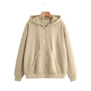 Sweat à capuche unisexe en coton 400GSM, fermeture éclair intégrale, surdimensionné, logo personnalisé de luxe, décontracté, ample, doux pour la peau, de haute qualité pour hommes et femmes - Product Image 2