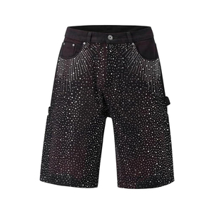 Customized Solid Color Denim Pants Heavy Baggy Washed Denim Mens Shorts Customized Vintage Washed <b>Jeans</b> Short - Product Image 1