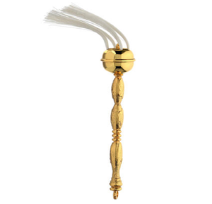 Juego de varitas rociadoras de agua bendita plateadas y doradas con cabezas esféricas perforadas, disponibles a precios de mayorista. - Product Image 2