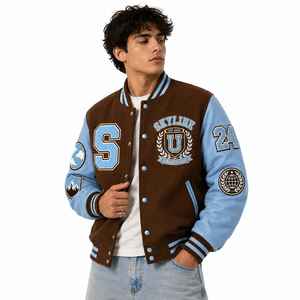 Veste universitaire pour homme sur mesure OEM ODM, broderie en chenille de qualité supérieure, étiquette privée - Product Image 3