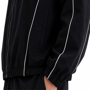 <b>Men's</b> Black <b>Track</b> <b>Jacket</b> Full Zip Contrast Panel Sportswear Custom OEM ODM Manufacturing Side Pockets <b>Track</b> <b>jacket</b> <b>For</b> <b>Men</b> - Product Image 4