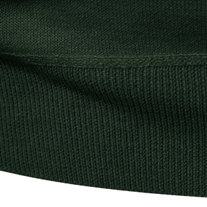 Pull à col zippé pour homme, vert foncé, manches longues, tricoté, col montant, poignets côtelés, décontracté, automne, maille unie - Product Image 6