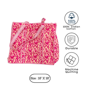 Premium Eco Friendly Quilted Cotton Bohemian Summer Autumn Winter Tote <b>Bag</b> Hand Block Printed Jaipur Design Fashion Women Daily - Product Image 2