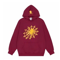 Sudadera con Capucha Negra para Hombre con Estampado de Telaraña Plateada, Corte Holgado, Estilo Casual, Diseño con Estampado Metálico, Manga Regular, Tejido de Punto