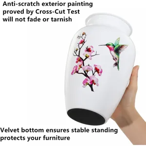 Hummingbird Cremation <b>Urn</b> for Adult Ashes White Funeral <b>Urn</b> <b>Large</b> Decorative With Velvet Bag 200 Lbs Capacity for Human Ashes - Product Image 2