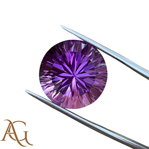 อเมทิสต์ธรรมชาติทรงกลม แกะสลักด้วยเลเซอร์ สีม่วง แกะสลักแบบอินทากลิโอ พลอยหลวมสำหรับทำเครื่องประดับ ราคาขายส่ง คริสตัล - Product Image 3