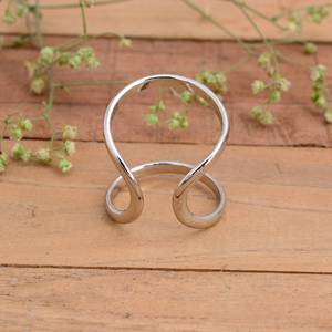 Handmade Luxury 14k Gold Plated <b>Silver</b> Minimalist Arthritis Splint <b>Ring</b> | <b>Adjustable</b> Double Band Joint Support for Party - Product Image 6