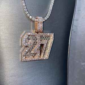 Colgante de Diamante Moissanita Certificado de Lujo Personalizado, Plata 925, Letra, Nombre, Número, Chapado en Oro de 18K, Estilo Hip Hop - Product Image 5