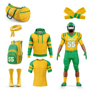 Uniformes de Fútbol Americano Premium Personalizados para Hombre, Talla Grande, Transpirables, de Manga Corta, Paquete de Entrenamiento, Totalmente Sublimados para Equipo - Product Image 1