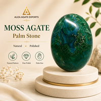ALIZA AGATE EXPORTS Pierre de palmier grande taille en agate mousse naturelle, pierre précieuse de cristal vert sculptée, image de cristal, art populaire, mascotte, méditation